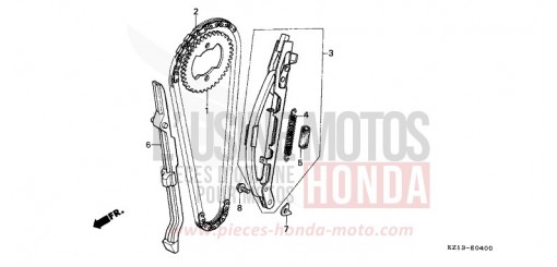 CAM CHAIN/TENSIONER XR250RP de 1993